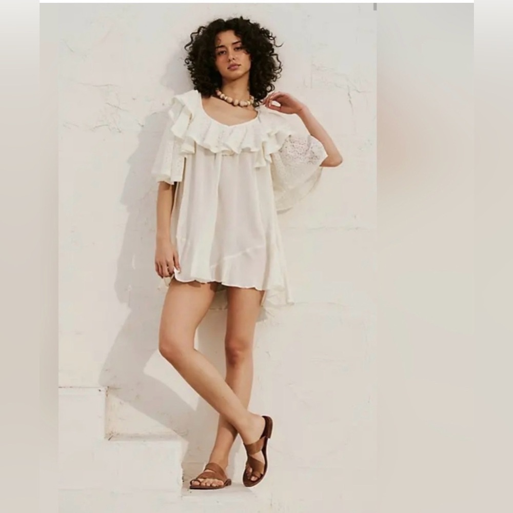 Free People Rush for Rompers Ruffle Neck Romper